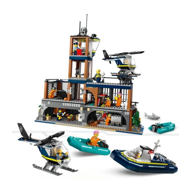 LEGO 60419 City Deep Sea Police Prison, Toy with Helicopter and Boat,