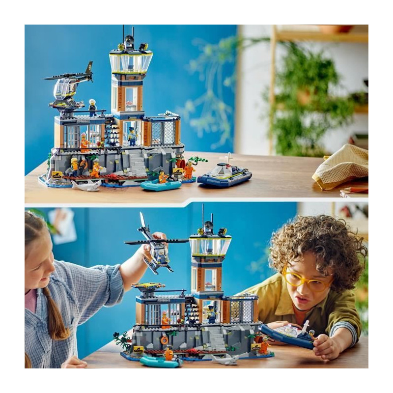 LEGO 60419 City Deep Sea Police Prison, Toy with Helicopter and Boat,