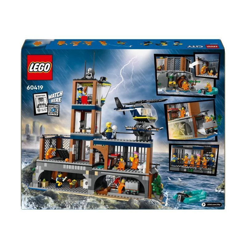 LEGO 60419 City Deep Sea Police Prison, Toy with Helicopter and Boat,