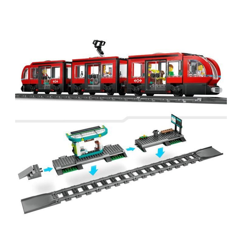 LEGO City 60423 Downtown Tram and Station Vehicle for Kids Ages 7 and