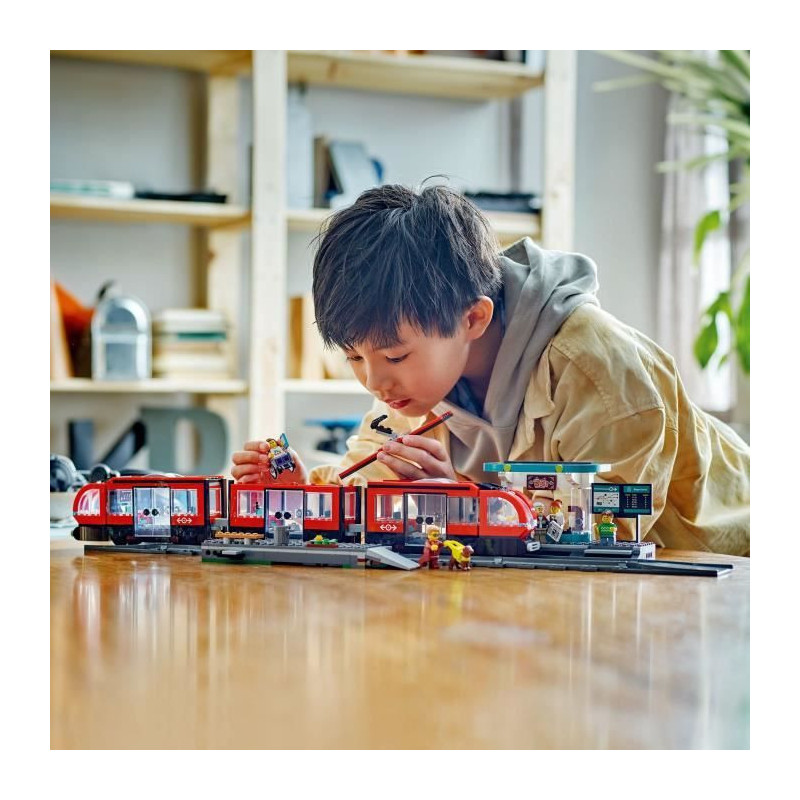 LEGO City 60423 Downtown Tram and Station Vehicle for Kids Ages 7 and