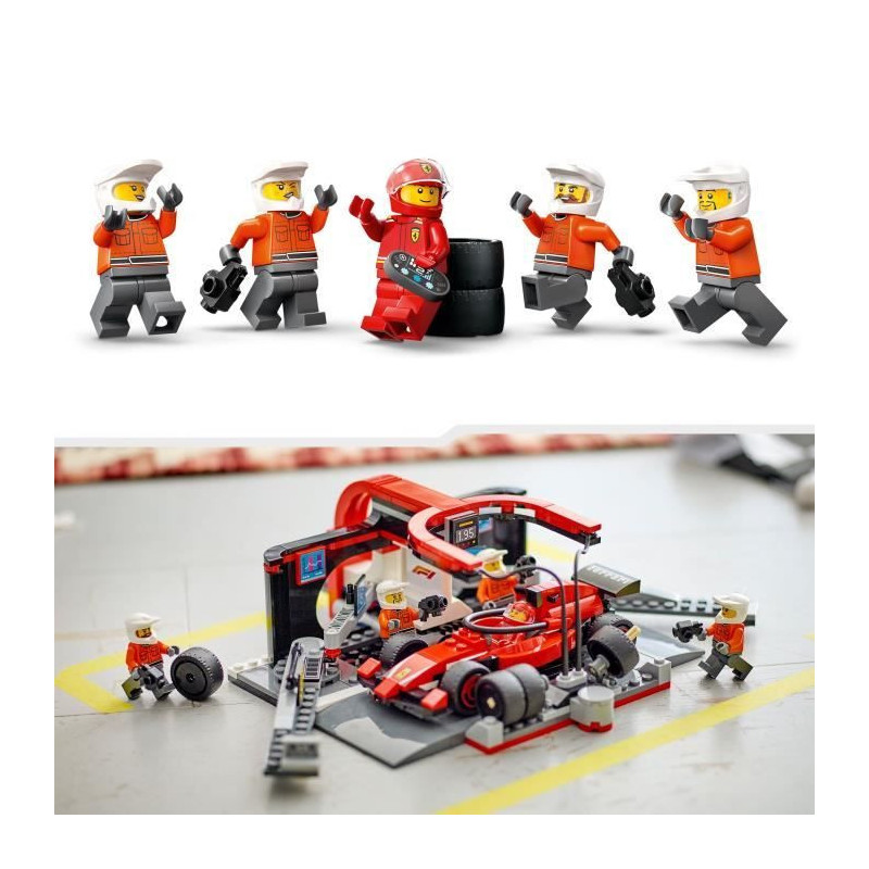 LEGO City 60443 F1 Pit Stop with Ferrari Car - Toy for Boys Ages 6 and
