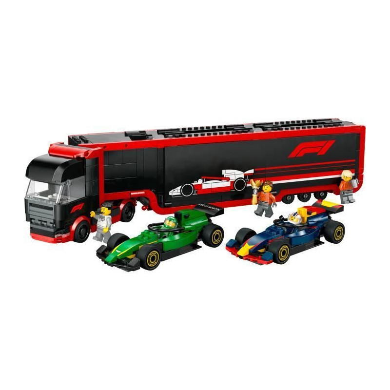 LEGO City 60445 F1 Truck with RB20 and AMR24 F1 Cars - Game for Boys A