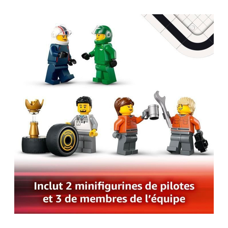 LEGO City 60445 F1 Truck with RB20 and AMR24 F1 Cars - Game for Boys A