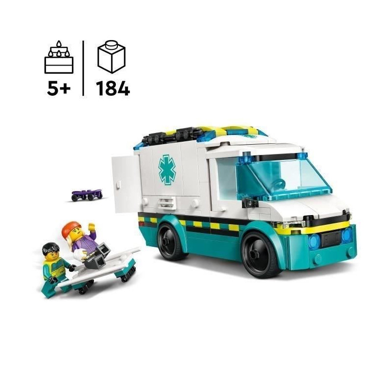 LEGO City 60451 Rescue Ambulance - Building Toy for Boys Aged 5
