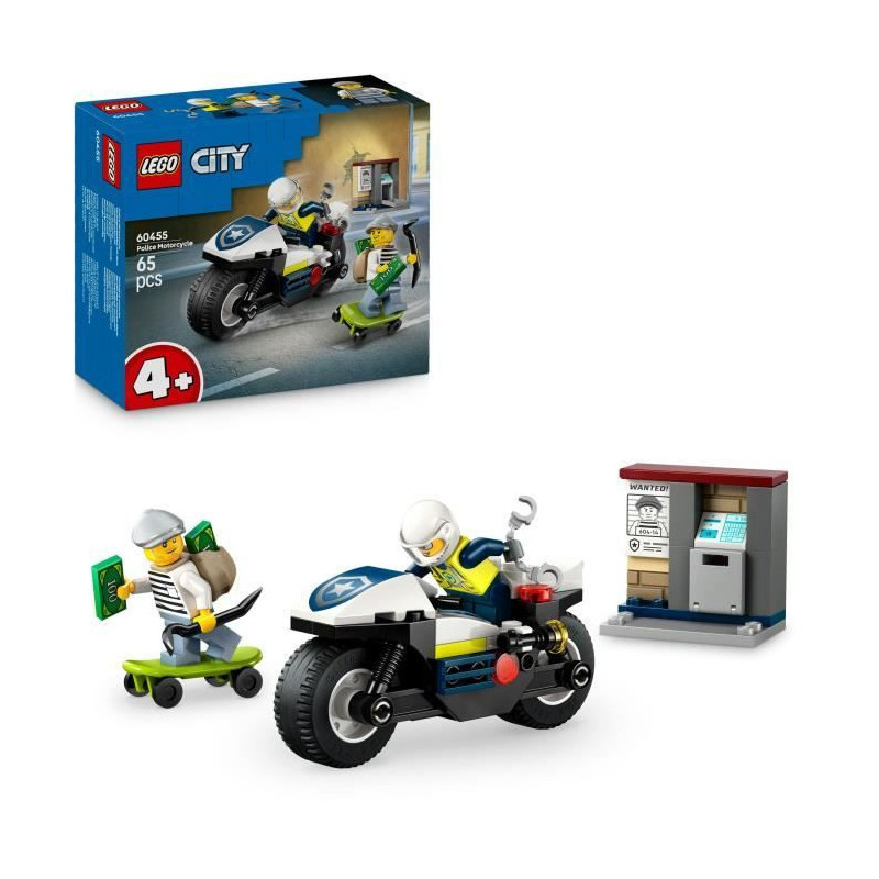 LEGO City 60455 Police Motorcycle Chase - Building Set for Ages 4 and