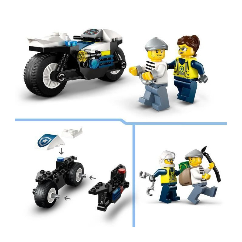 LEGO City 60455 Police Motorcycle Chase - Building Set for Ages 4 and