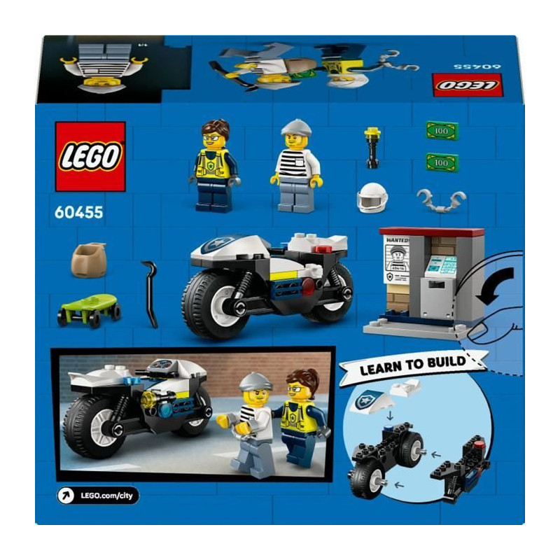 LEGO City 60455 Police Motorcycle Chase - Building Set for Ages 4 and