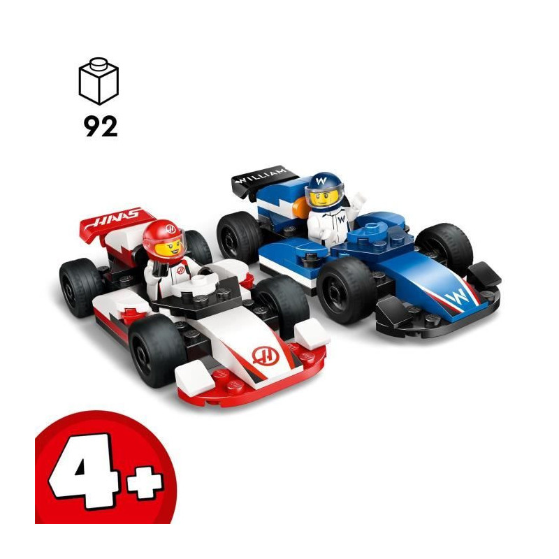 LEGO City 60464 Williams Racing and Haas F1 Racing Cars - Toy for 4 ye