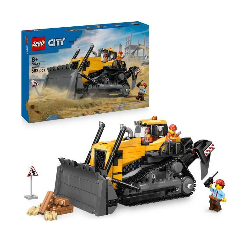 LEGO City 60466 Yellow Bulldozer - Construction Set for Boys or Girls