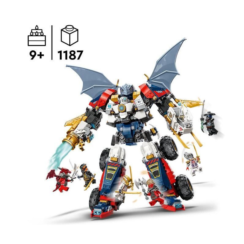 LEGO NINJAGO 71834 Zane's Ultra Combo Mech - 4-in-1 Building Toy for A