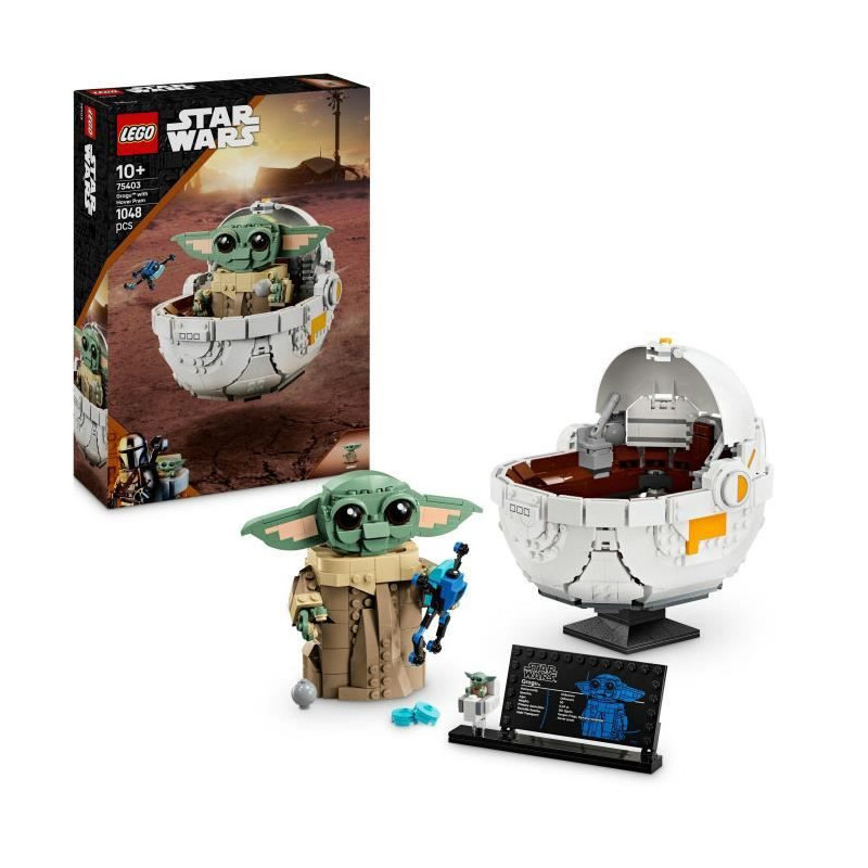 LEGO Star Wars: The Mandalorian 75403 Grogu and his pram - Constructio