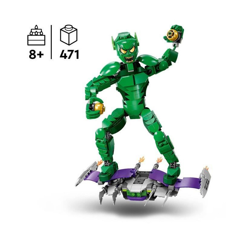 LEGO Marvel 76284 Green Goblin Buildable Minifigure Superhero Toy for