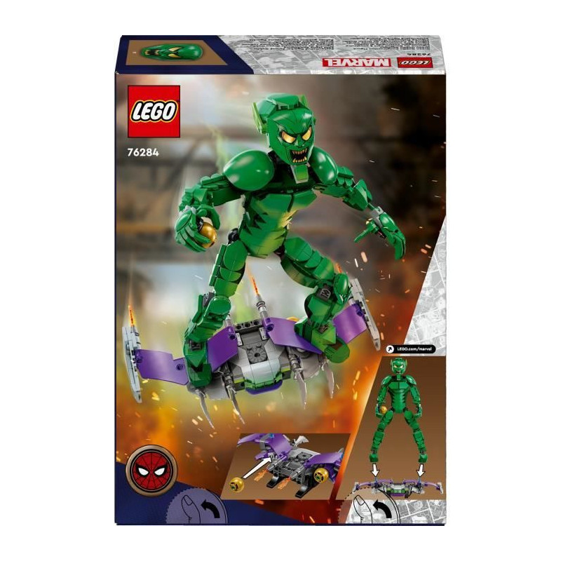 LEGO Marvel 76284 Green Goblin Buildable Minifigure Superhero Toy for