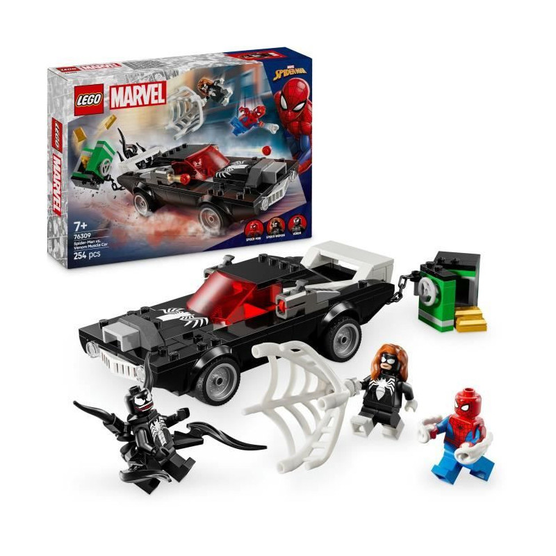 LEGO Marvel 76309 Spider-Man vs. Venom Racer - Building Toy for Ages 7