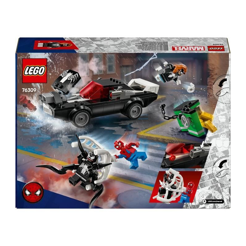 LEGO Marvel 76309 Spider-Man vs. Venom Racer - Building Toy for Ages 7