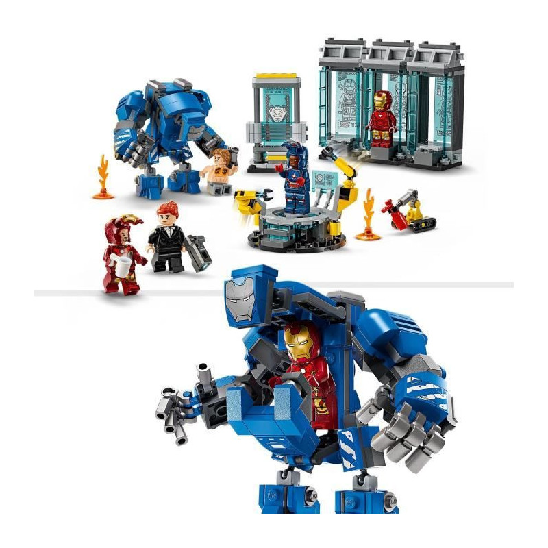 LEGO Marvel 76315 Iron Man Laboratory: Hall of Armor - Toy for Boys, 8