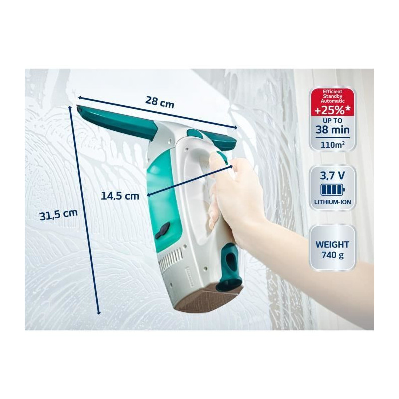 LEIFHEIT 51001 Dry & Clean window cleaner vacuum kit - Built-in handle
