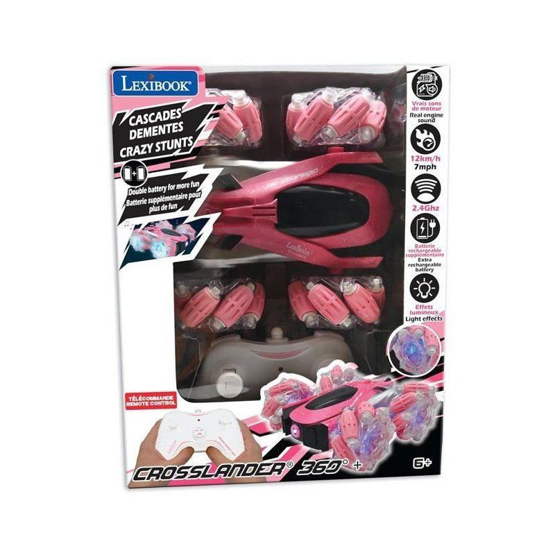 Crosslander 360+ - Pink remote-controlled, off-road car, luminous, pro