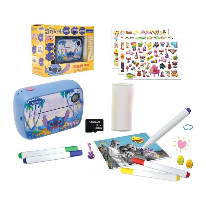LEXIBOOK- Starcam photo + video Stitch instant camera - Two 1.3 MP sen