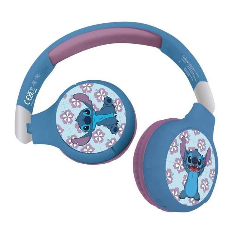 LEXIBOOK - 2 in 1 Disney Stitch headphones - Wireless Bluetooth 5.0 or