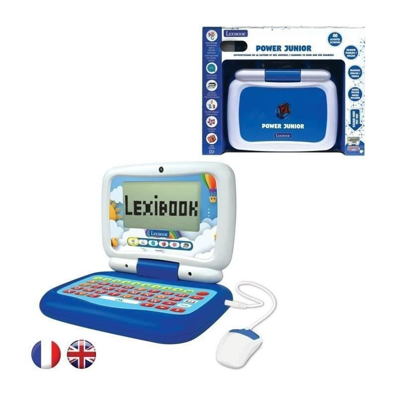Bilingual FR/EN talking educational laptop for a total of 40 activitie