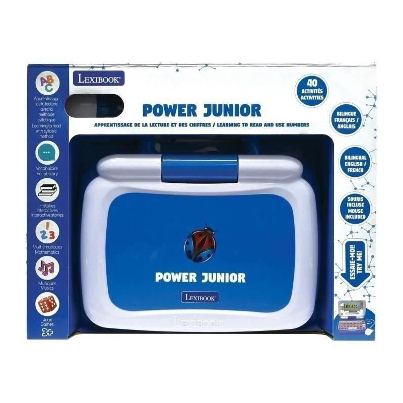 Bilingual FR/EN talking educational laptop for a total of 40 activitie