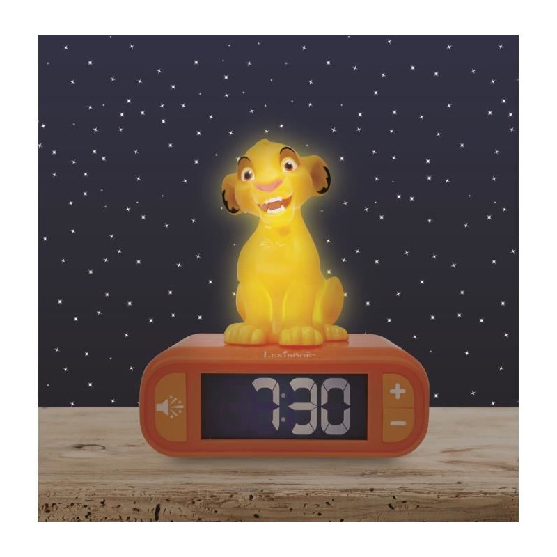 Simba digital alarm clock with night light and sound effects