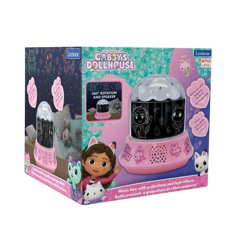Gabby and the Magic House night light with speaker, projections, and m