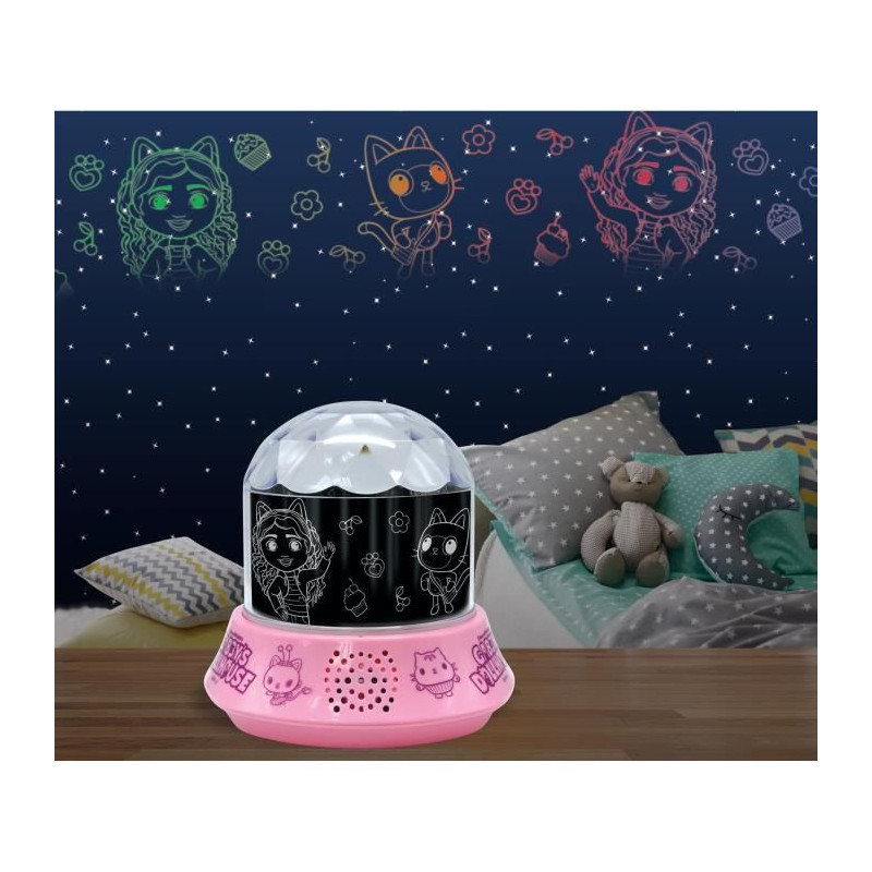 Gabby and the Magic House night light with speaker, projections, and m