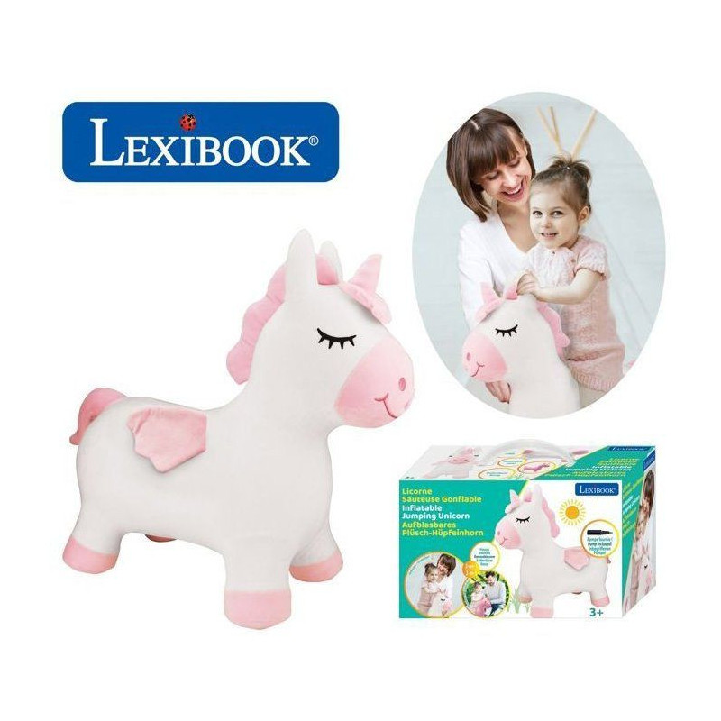 LEXIBOOK Unicorn Inflatable Jumping Plush Toy