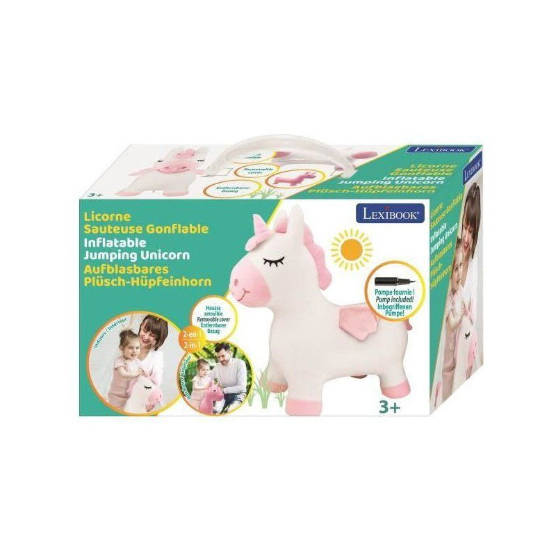 LEXIBOOK Unicorn Inflatable Jumping Plush Toy