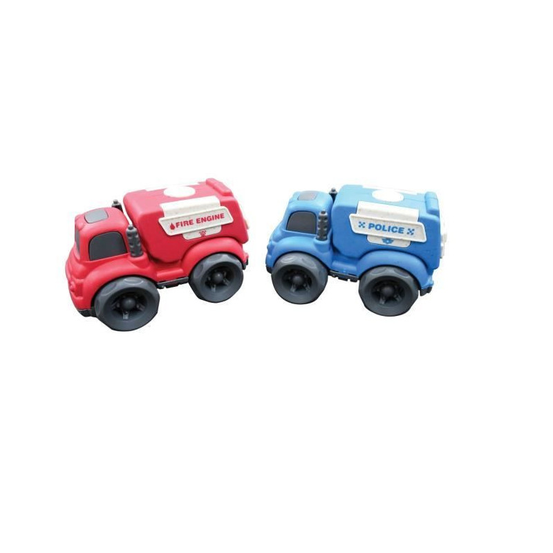 Mini Police+firefighter in wheat fibers, recyclable and biodegradable