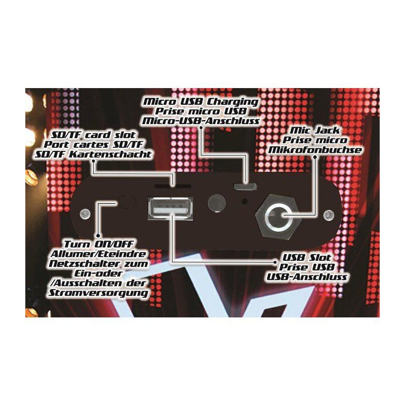 THE VOICE - Trendy Bluetooth speaker - Portable with microphone and li