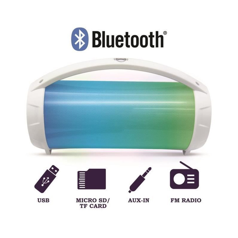 FLASHBOOM Fully illuminated portable Bluetooth speaker with detachable