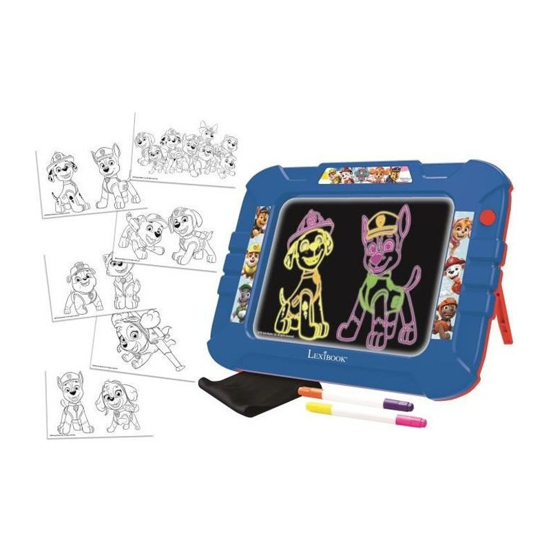 PAT 'PATROUILLE Slate to draw neon light with markers and color models
