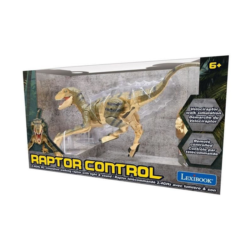 LEXIBOOK - RC Velociraptor - Remote Control Simulation Dinosaur - Engl