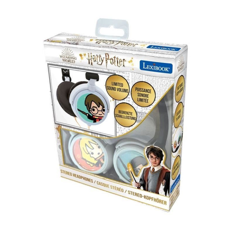 HARRY POTTER - Wired stereo headphones - Foldable for children with li