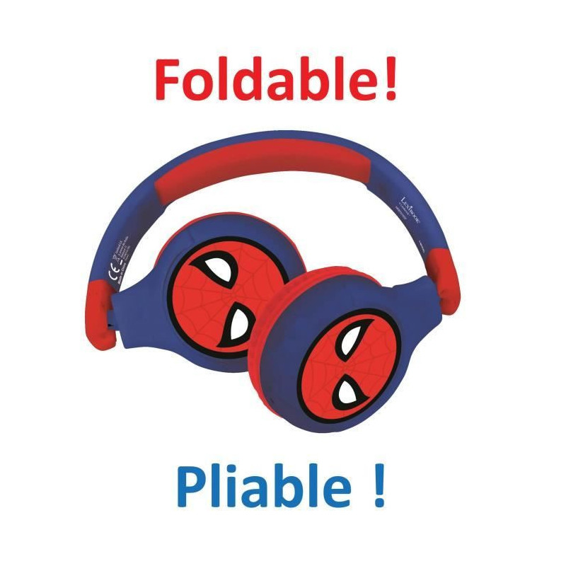 SPIDER-MAN Comfortable foldable 2-in-1 bluetooth and wired headphones