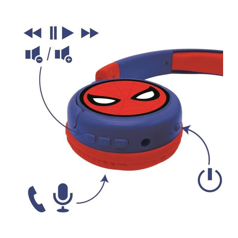 SPIDER-MAN Comfortable foldable 2-in-1 bluetooth and wired headphones
