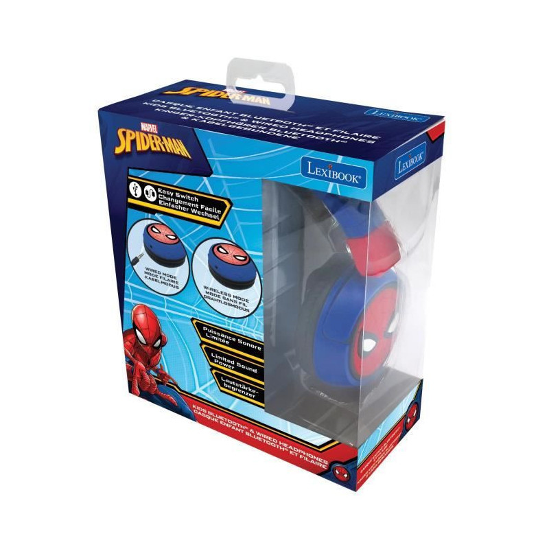 SPIDER-MAN Comfortable foldable 2-in-1 bluetooth and wired headphones