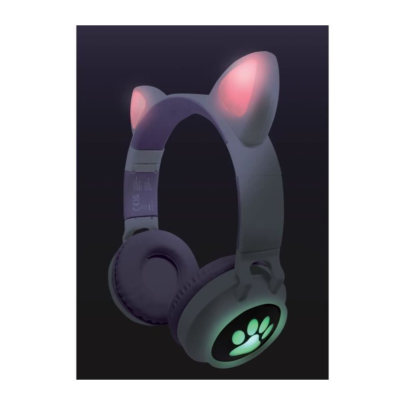 2-in-1 headset with cat ears to listen to your wireless music in Bluet
