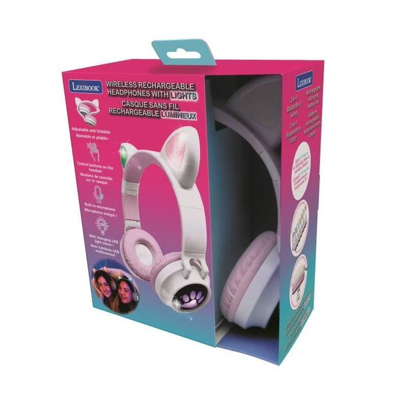 2-in-1 headset with cat ears to listen to your wireless music in Bluet