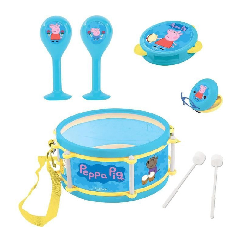Lexibook - Peppa Pig Musical Set - 7 instruments - Storage in the drum