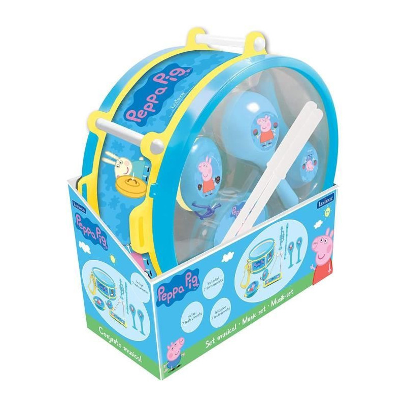 Lexibook - Peppa Pig Musical Set - 7 instruments - Storage in the drum