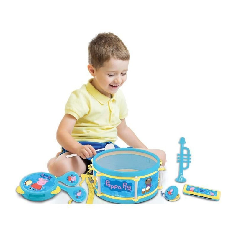 Lexibook - Peppa Pig Musical Set - 7 instruments - Storage in the drum