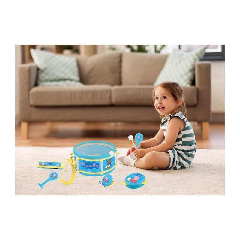 Lexibook - Peppa Pig Musical Set - 7 instruments - Storage in the drum