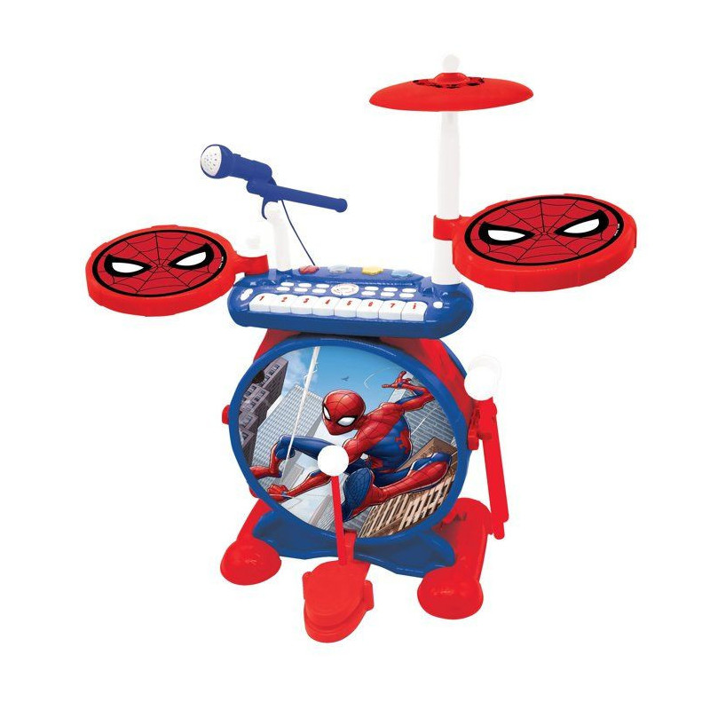 SPIDER-MAN Complete Electronic Light Drum Kit with keyboard, cymbals a
