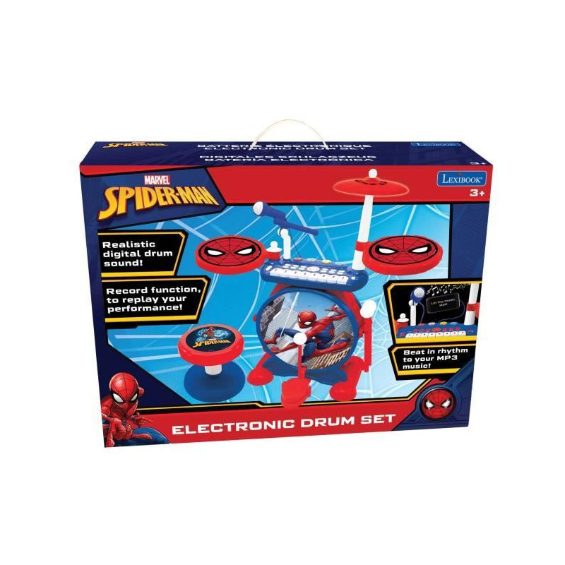 SPIDER-MAN Complete Electronic Light Drum Kit with keyboard, cymbals a