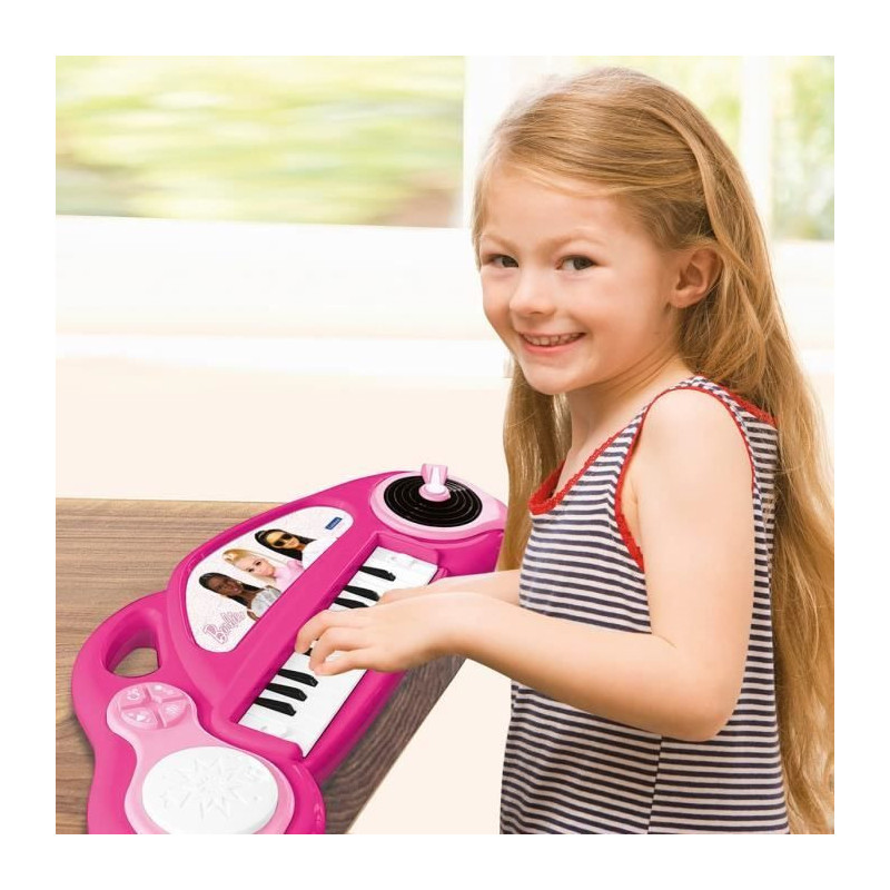 Barbie children's electronic piano with light effects and microphone